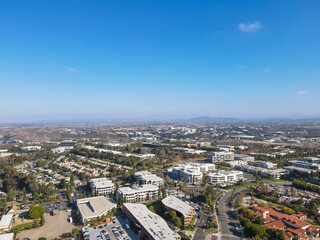 Fototapeta na wymiar Aerial view of UTC, University City large residential and commercial district next to the University of California, San Diego, California, USA. December 1st, 2020