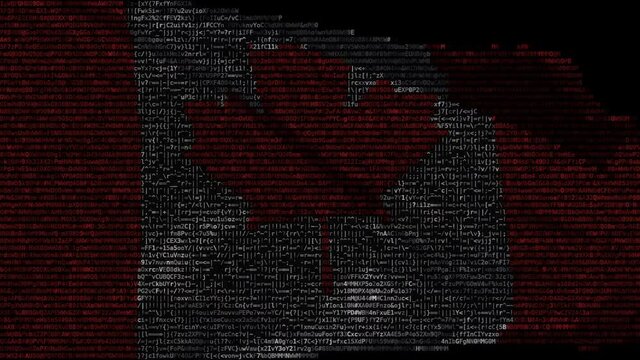 Moving digital flag of Canada on the display. Looping animation