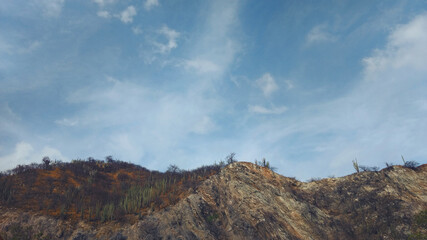 Mountain with cloudy background