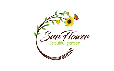 Illustration vector graphic of beautiful floral with sunflowers design template