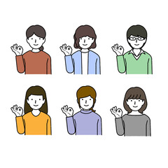 OK sign person illustration