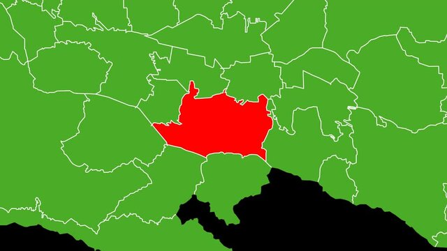 府中市の位置がアップになって赤く表示されます　府中市の地図　背景はアルファチャンネル(透明)です