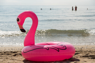 Pink Swimsuit In The Shape Of A Swan - Vacation By The Sea