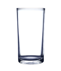 Empty glass for water or milk isolated on white background. with clipping path.