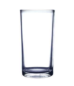 Empty glass for water or milk isolated on white background. with clipping path.