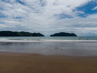 Beautiful aerial view of the amazing Hermosa Beach in  of Costa Rica