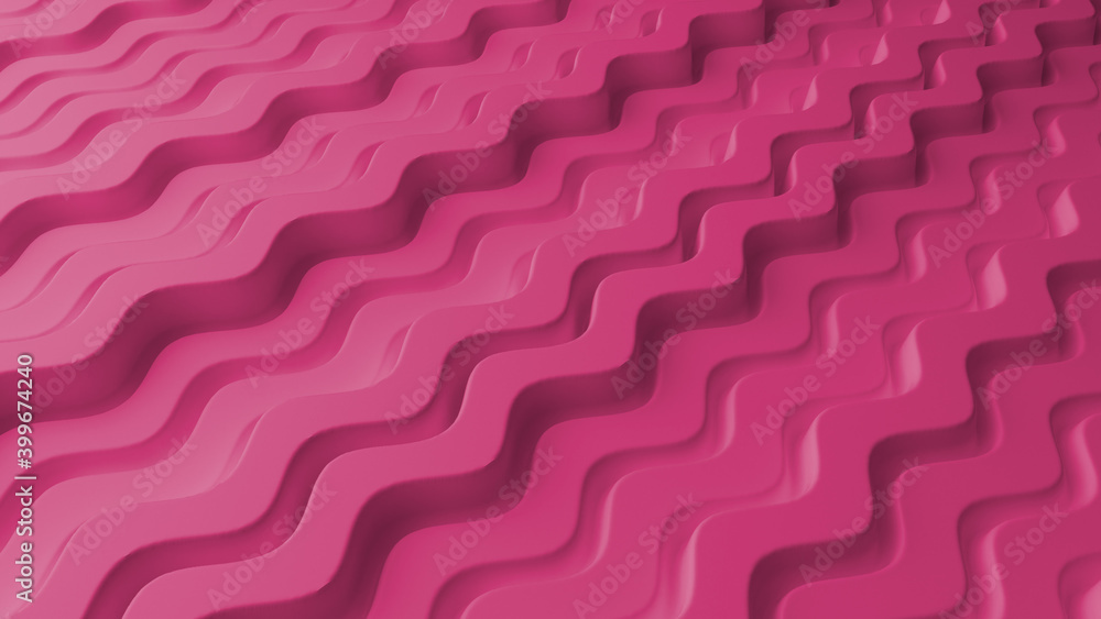 Poster abstract background with pink wavy lines. abstract cut paper stripes. sci-fi futuristic. modern back