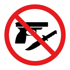 Symbols forbidden to carry weapons Vector illustration