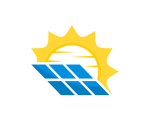 Solar energy with sunbeam logo