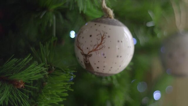 Christmas decoration, decorative Christmas tree ball, the ball with fagot design, Christmas pine
