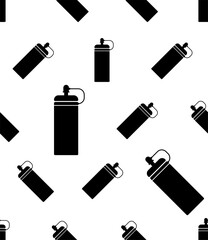 Water Bottle Icon Seamless Pattern, Mineral Water Bottle