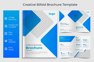 Business bi-fold brochure Template, Corporate & Business Concept Design, Business bi fold brochure design minimal and abstract design, Creative concept bifold brochure with graphic elements,	
