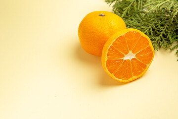 front view fresh tangerines on the white background color fruit photo fresh orange citrus