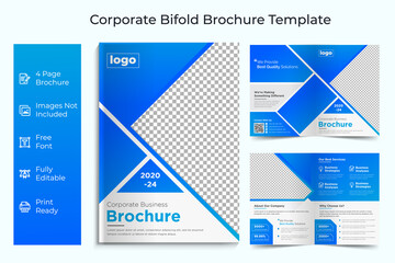 Business bi-fold brochure Template, Corporate & Business Concept Design, Business bi fold brochure design minimal and abstract design, Creative concept bifold brochure with graphic elements,	
