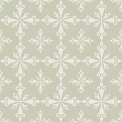 Schilderijen op glas Background pattern with shades of olive in retro style. Seamless wallpaper texture. Vector background image © PETR BABKIN