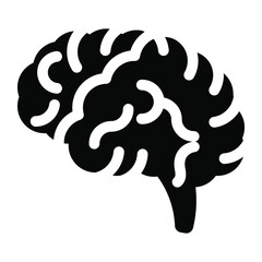 
Human brain neural structure glyph icon 
