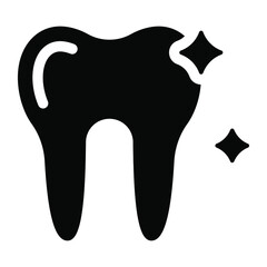 
Calcified structure, icon of tooth in solid design 
