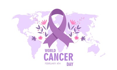 Obraz na płótnie Canvas Realistic world cancer day ribbon logo vector