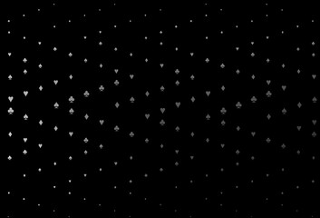 Dark Silver, Gray vector template with poker symbols.