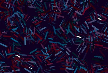 Dark purple, pink vector background with straight lines.