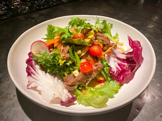 Yam Neua Yang, spicy Thai beef tenderloin salad