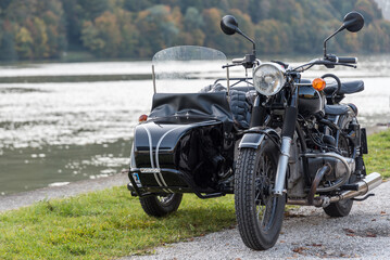 Motorbike Parked With Sidecar - Sidecar Machine