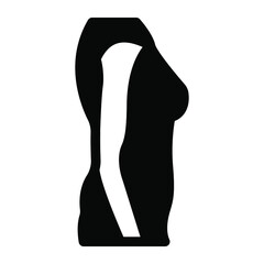
A female body icon, solid style of breast 
