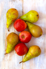 Green Pears And Red Apples