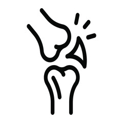
Filled design of human knee joint, bone joint icon 
