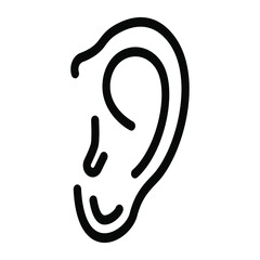 
Listening organ icon in filled style, ear vector 
