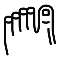 
Human foot fingers icon in solid design, toes vector 
