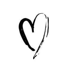 Grunge heart. Valentine day print. Vector illustration.