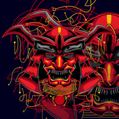 samurai vector red 