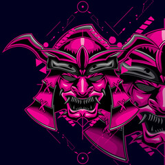 samurai vector pink