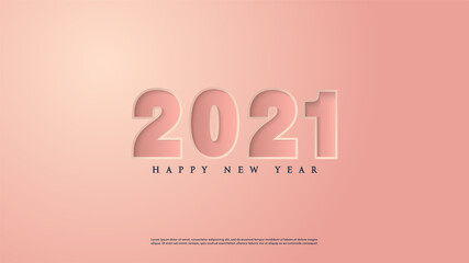 2021 Vector with illustration of happy new year numbers.	