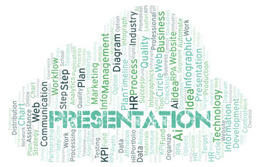 Obraz premium Presentation typography word cloud create with the text only.