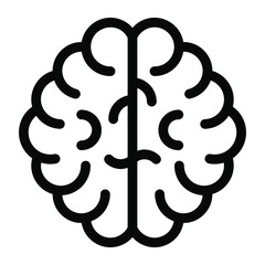 
Human brain neural structure glyph icon 
