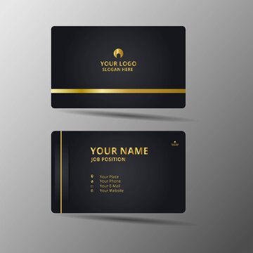 Modern business card design template. black and golden color