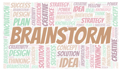 Obraz premium Brainstorm typography word cloud create with the text only.