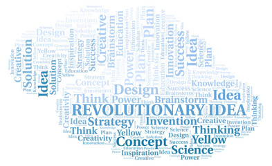 Obraz premium Revolutionary Idea typography word cloud create with the text only.