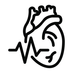 Fototapeta premium An icon design of human heart, solid style vector 