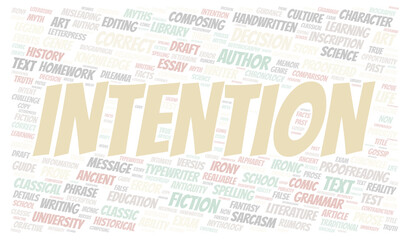 Intention typography word cloud create with the text only