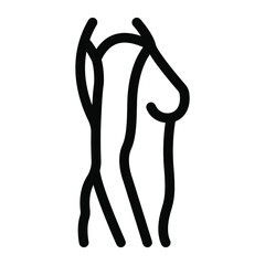
A female body icon, solid style of breast 
