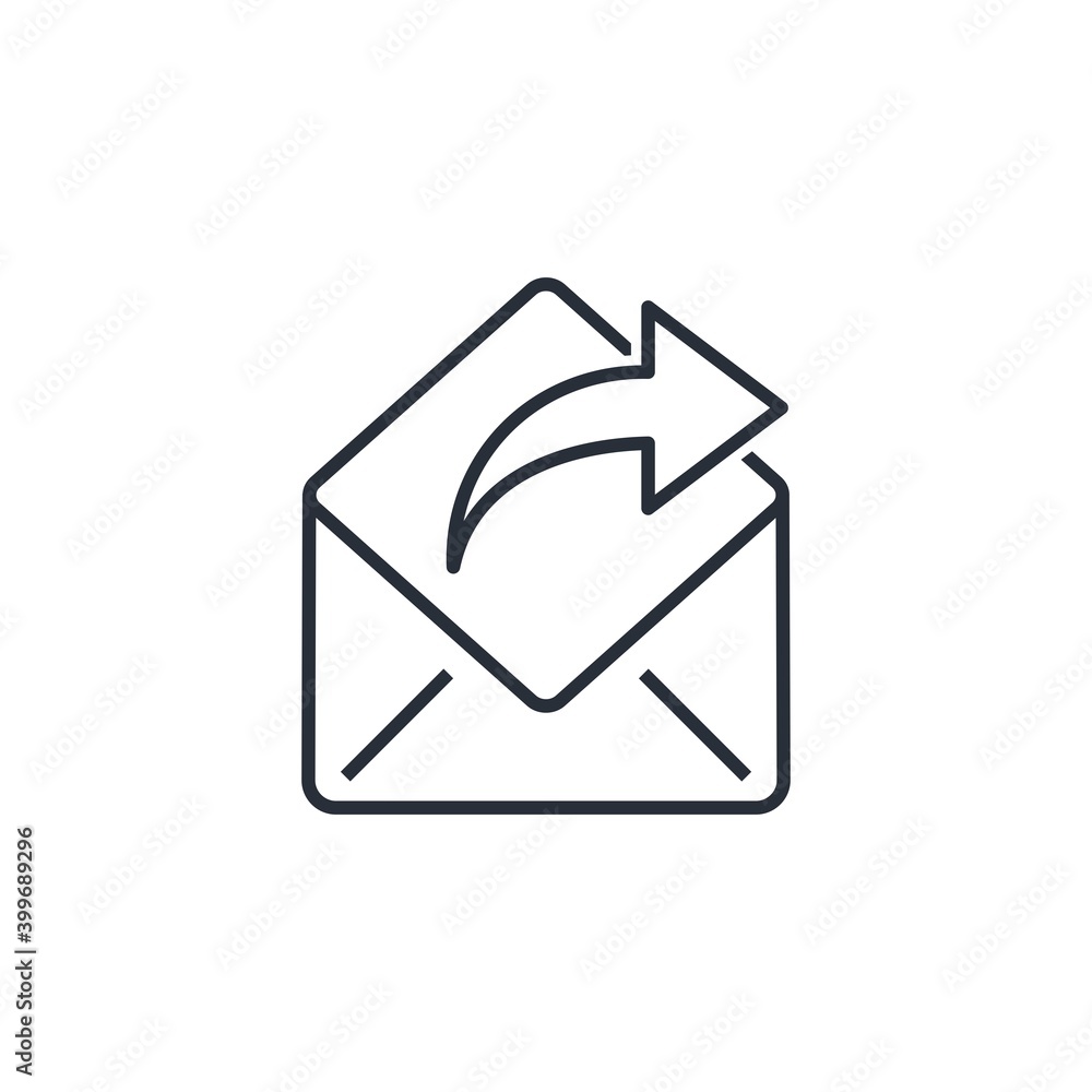 Poster send letter and arrow. internet distribution. email marketing. page design element.vector linear ico