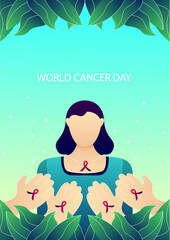 Obraz na płótnie Canvas world day cancer background illustration
