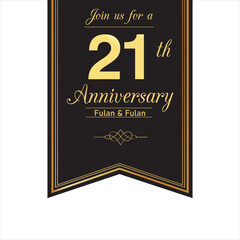 21 Year Anniversary celebration Vector Template Design Illustration