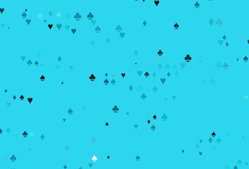 Light BLUE vector texture with playing cards.