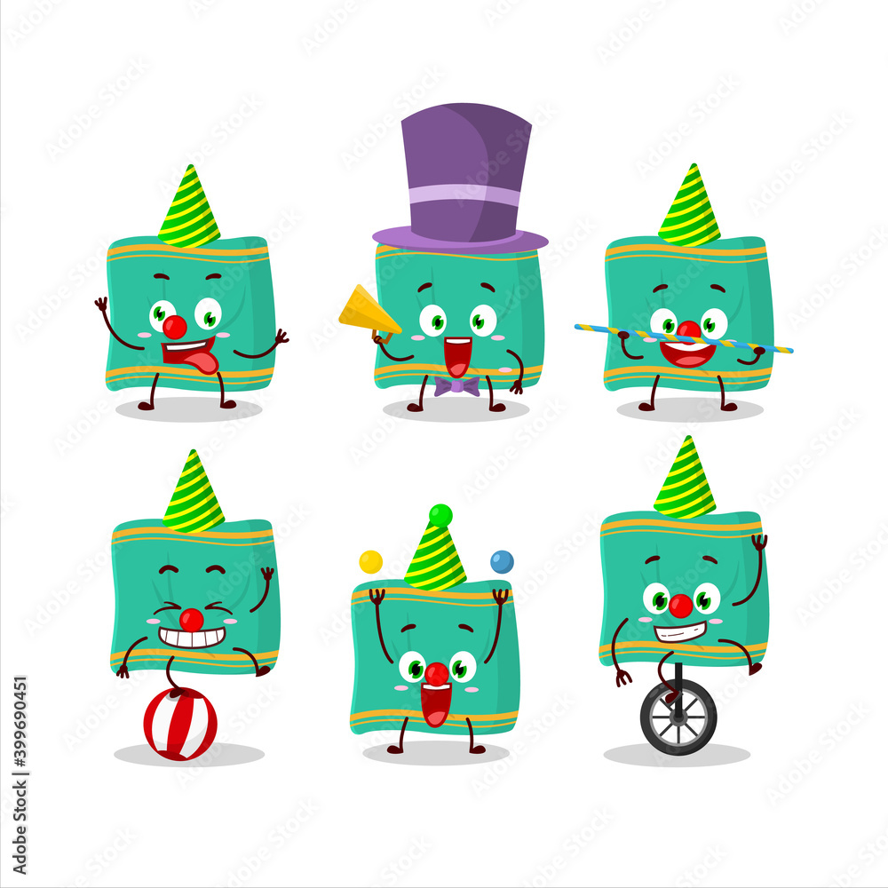 Poster Cartoon character of napkin with various circus shows