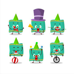 Cartoon character of napkin with various circus shows