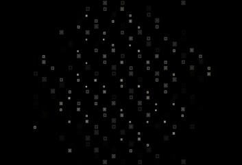 Dark Black vector pattern in square, circular style.